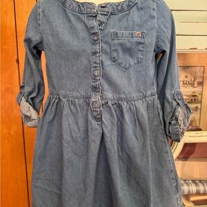 Simple Girls' Denim Button-Front Dress - Blue